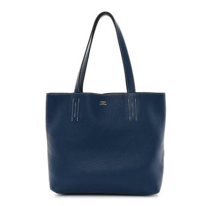 Hermes Taurillon Clemence Double Sens 36 Reversible Tote Bleu Sapphire Izmir 1 of 18
