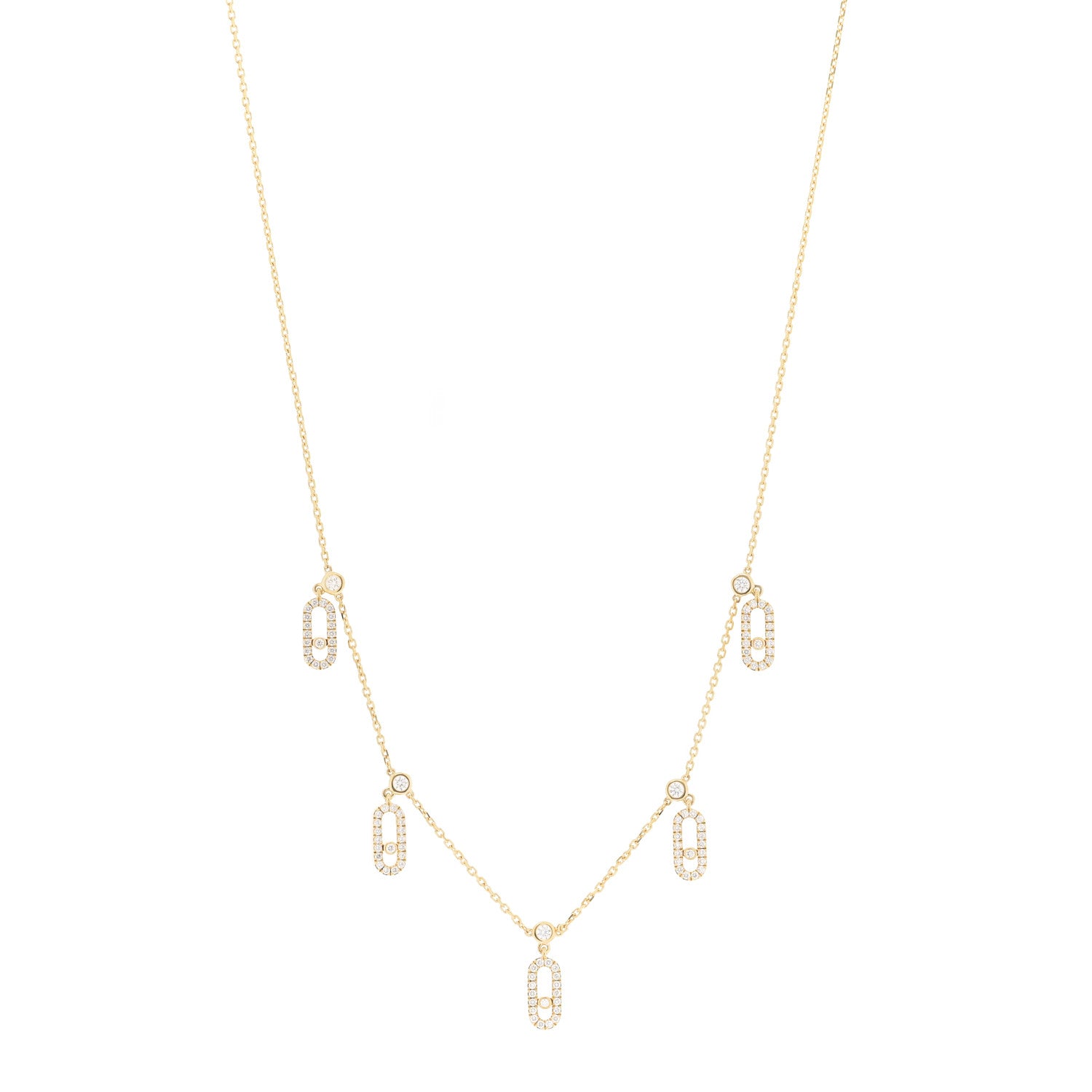Messika 18K Yellow Gold Diamond Move Uno Pave Drop Choker Necklace 1 of 8