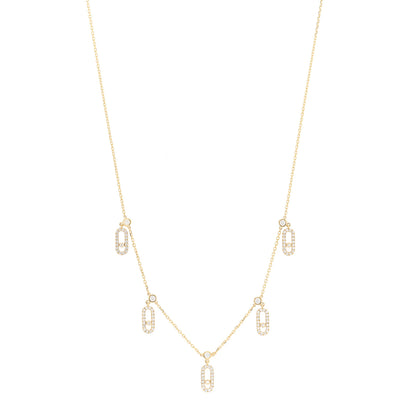 Messika 18K Yellow Gold Diamond Move Uno Pave Drop Choker Necklace 1 of 8