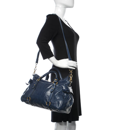 Miu Miu Vitello Lux Medium Bow Bag Bleuette 3 of 10