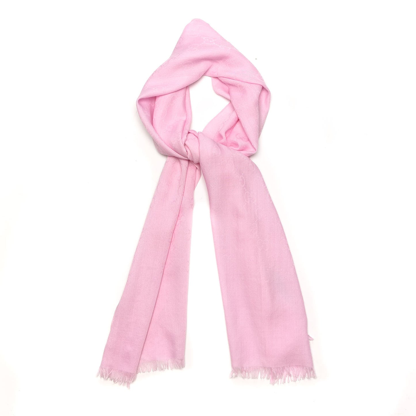 Wool Silk GG Monogram GGNat Scarf Rose