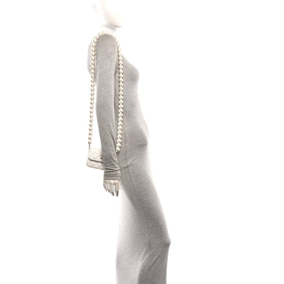 Chanel Calfskin Quilted Mini Maxi Pearls Wallet On Chain WOC White 2 of 11