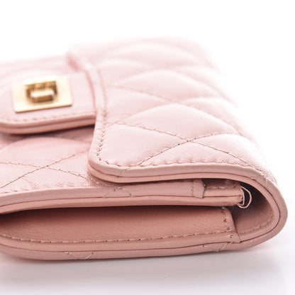 Chanel Aged Calfskin Quilted Reissue Flap Card Holder Pink 15 of 15