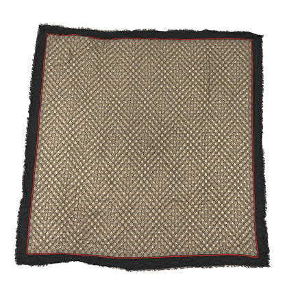 Gucci Modal Silk GG Monogram Big Bee GG Shawl Black Red 1 of 3