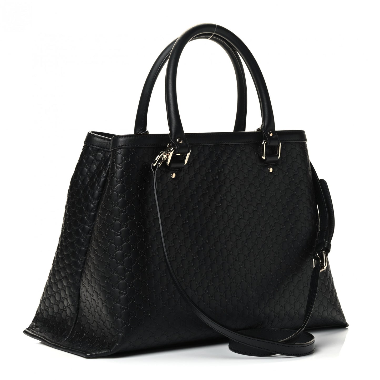 Soft Microguccissima Medium Tote Black