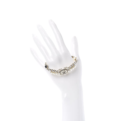 Chanel Crystal Pearl CC Bracelet Gold 2 of 4