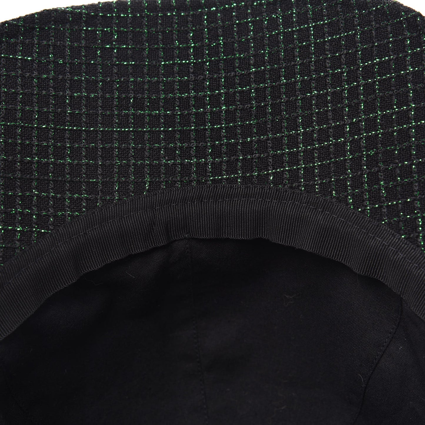 Metallic Tweed Cap Hat M Black Green