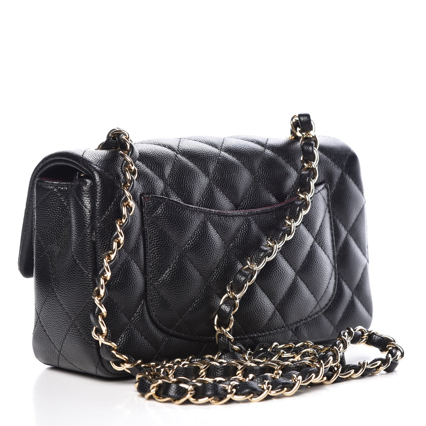 Caviar Quilted Mini Rectangular Flap Black