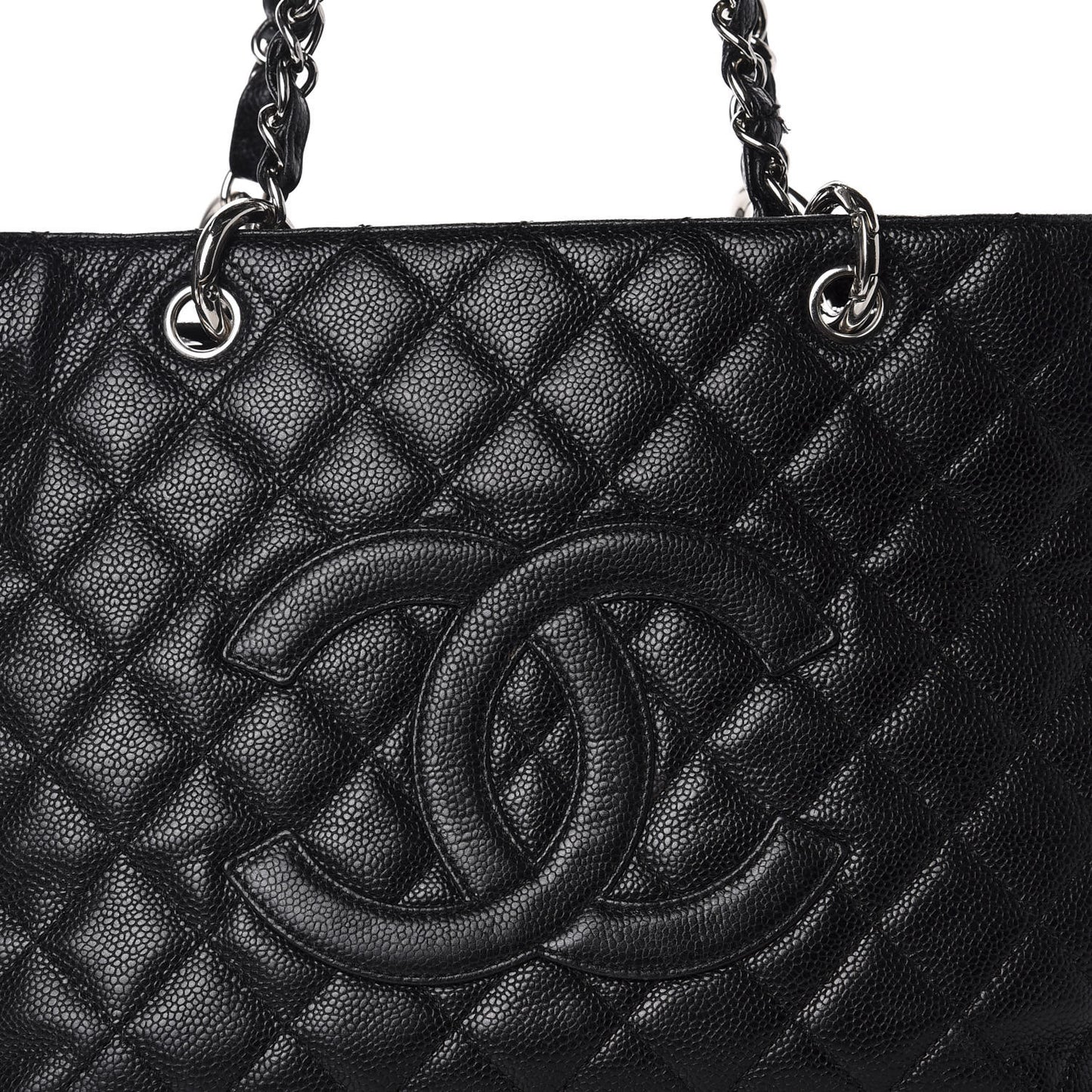 Caviar Quilted Grand Shopping Tote GST Black