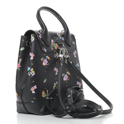 Louis Vuitton Calfskin Flower Lockme Mini Backpack Black Multicolor 3 of 9