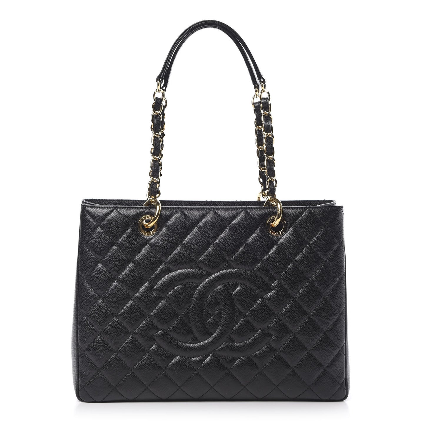Caviar Quilted Grand Shopping Tote GST Black