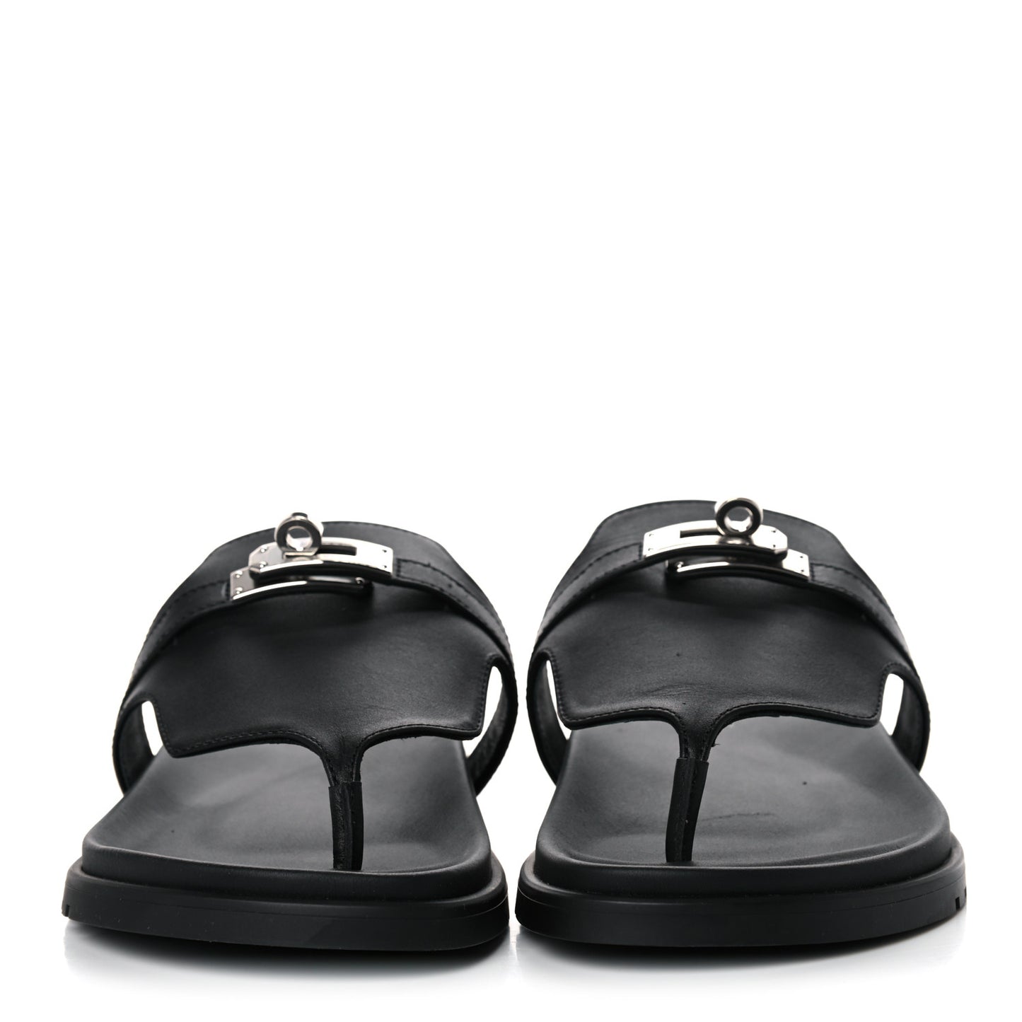 Calfskin Womens Empire Sandals 38.5 Black