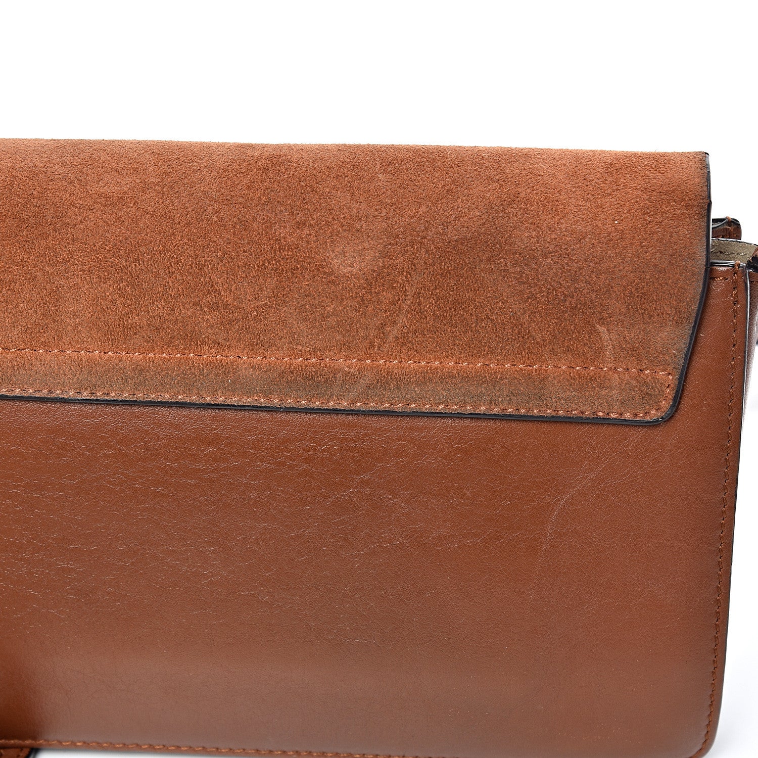 Chloe Suede Calfskin Small Faye Shoulder Bag Tobacco 17 of 21