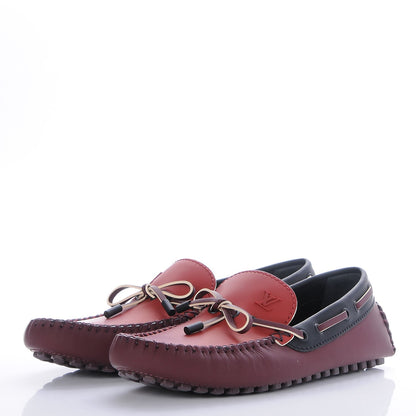 Louis Vuitton Mens Mat Calfskin Arizona Car Shoe Moccasin Loafers 7.5 Rouge 3 of 5