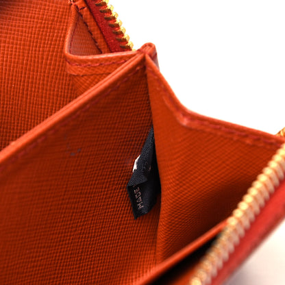 Prada Saffiano Metal Coin Purse Papaya 6 of 9