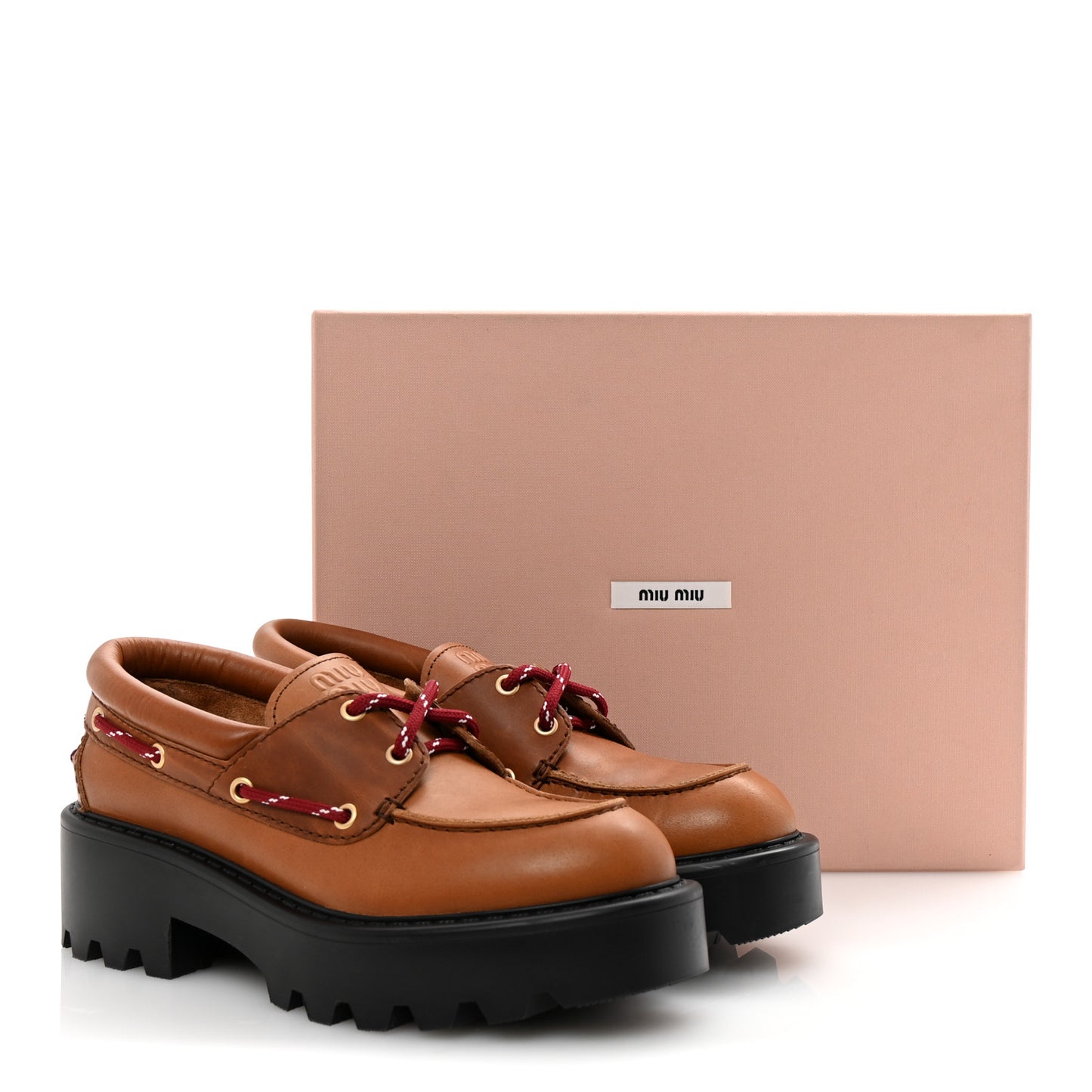 Vitello Platform Loafers 38.5 Cognac