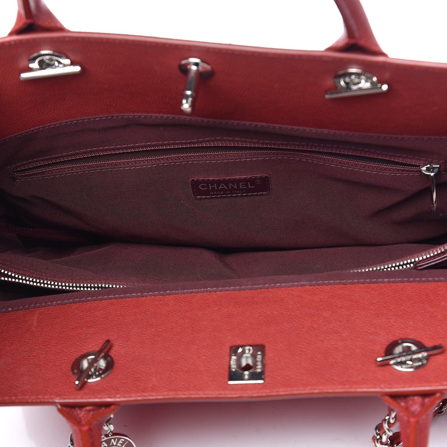 Lambskin Caviar Quilted Bi Coco Large Shopper Tote Dark Pink