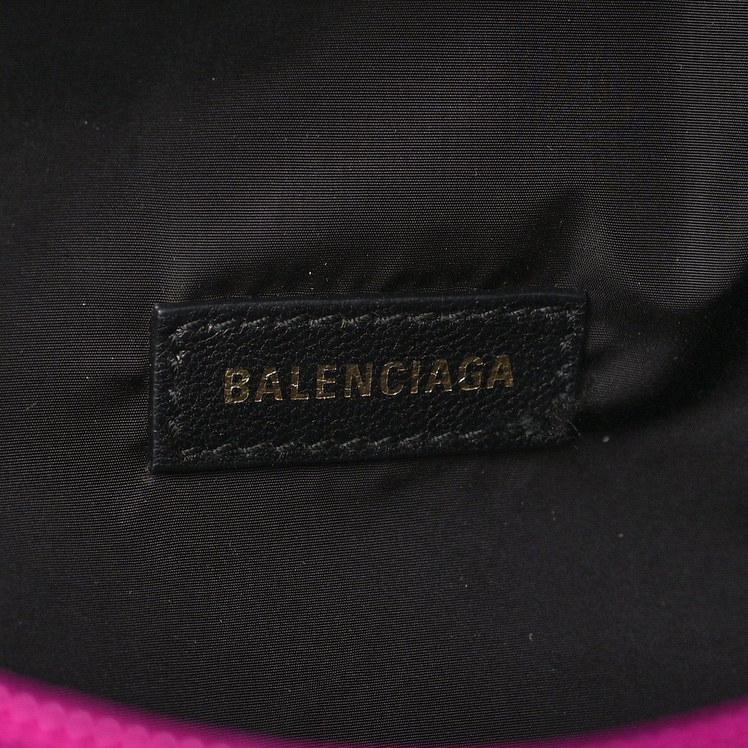 Balenciaga Sport Nylon Logo Embroidered Small Wheel Beltpack Fuchsia Black 6 of 6