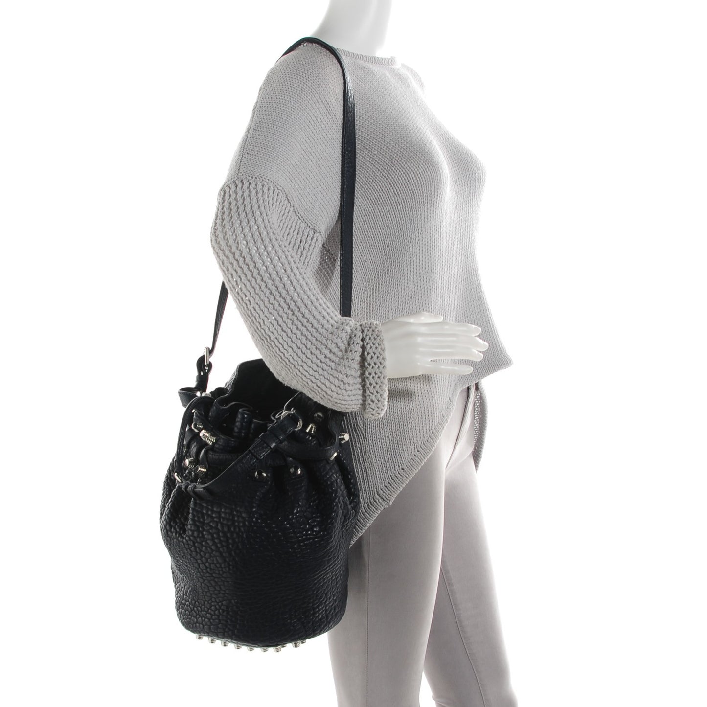 Pebbled Lambskin Diego Bucket Midnight