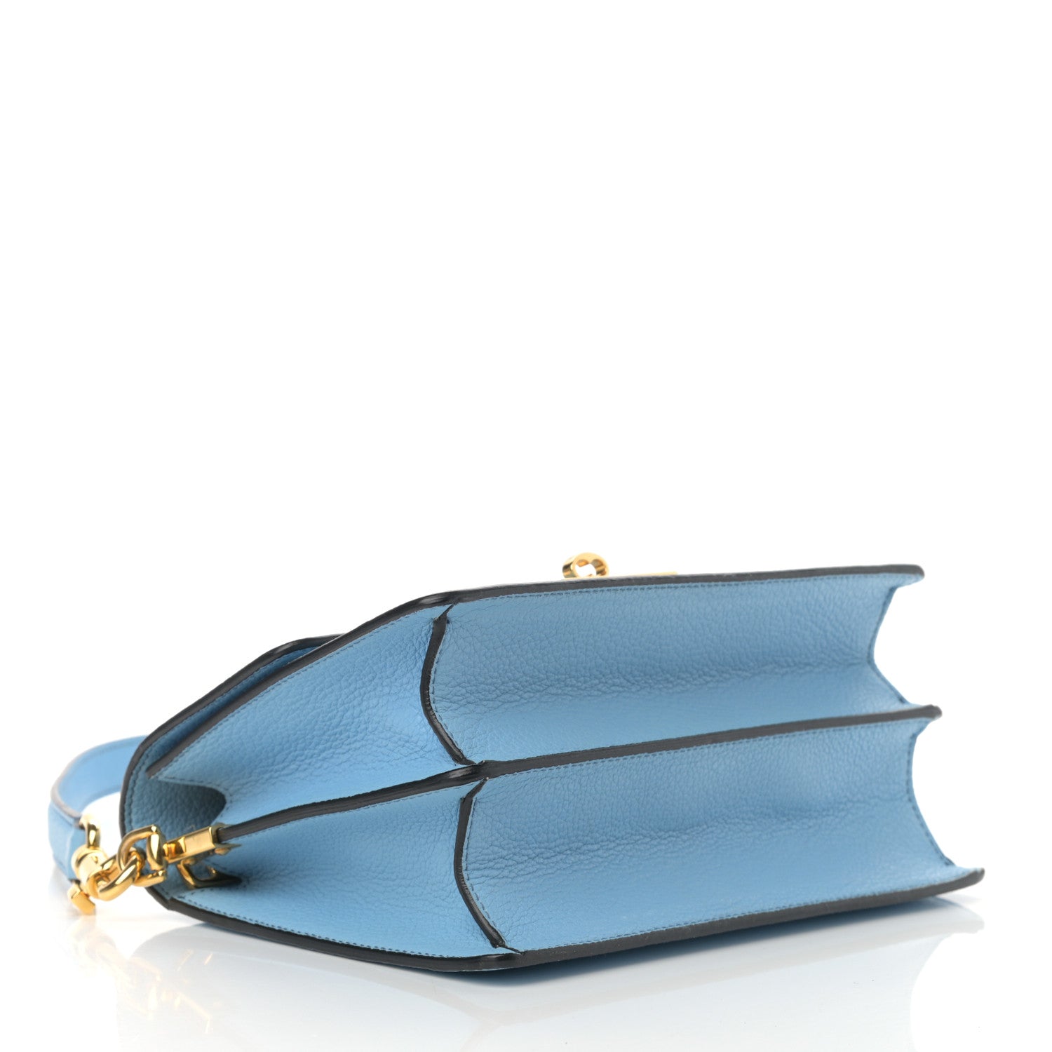 Dolce & Gabbana Grained Calfskin Rosalia Shoulder Bag Light Blue 4 of 12