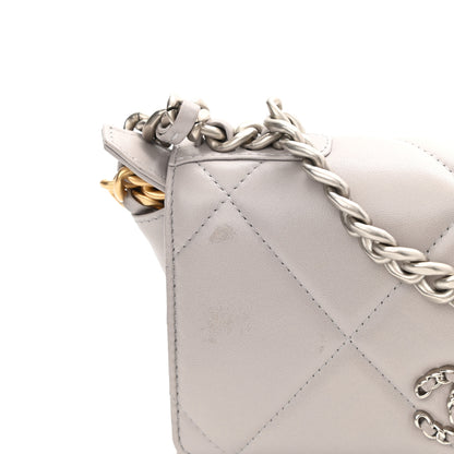Chanel Lambskin Quilted Chanel 19 Wallet On Chain WOC Light Grey 6 of 12