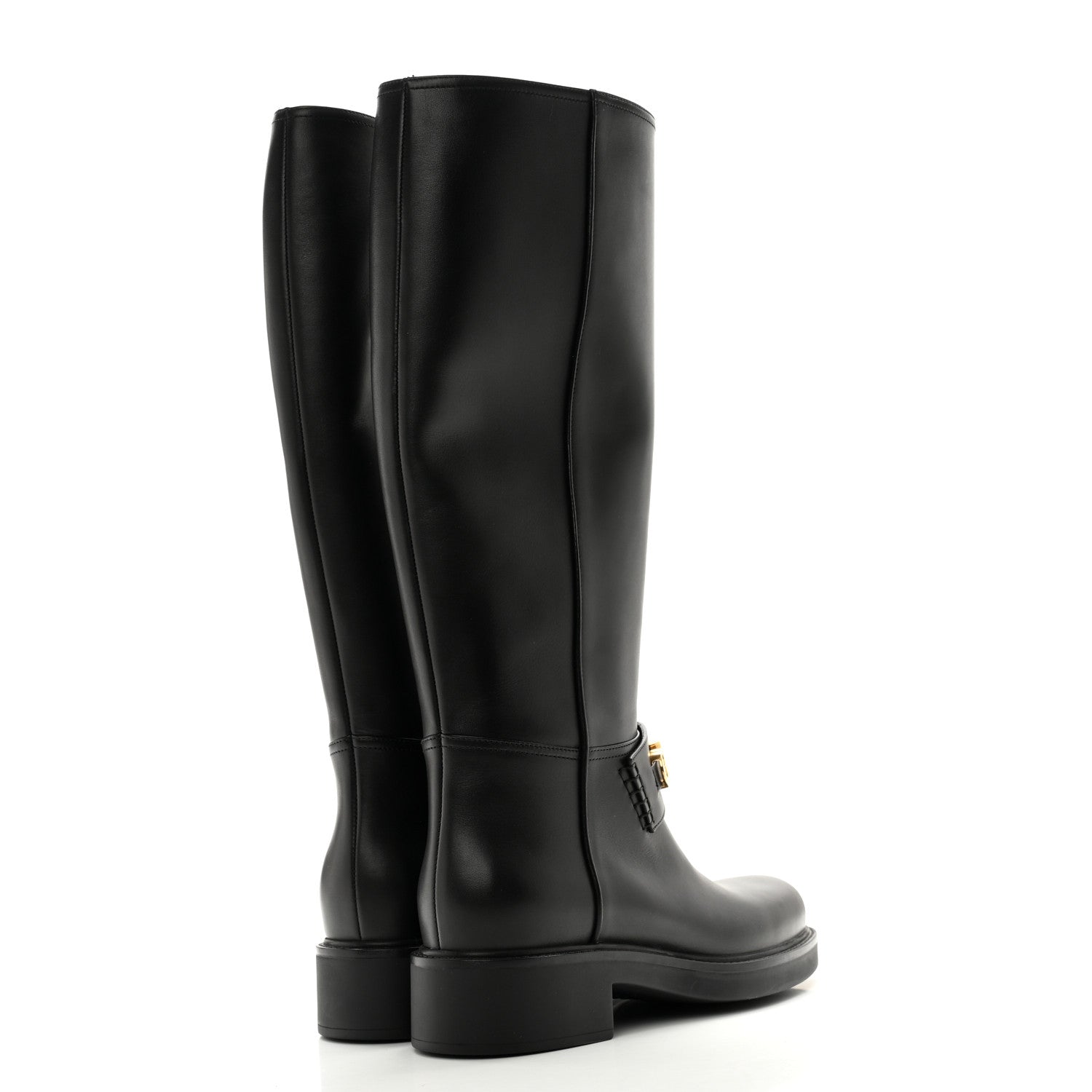 Gucci Calfskin Over The Knee Boots 38.5 Black 4 of 10