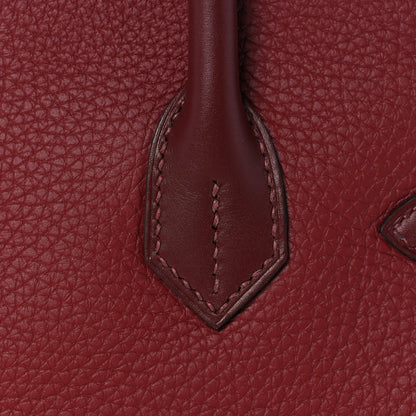 Hermes Taurillon Clemence Sombrero Birkin 30 Rouge H 10 of 37