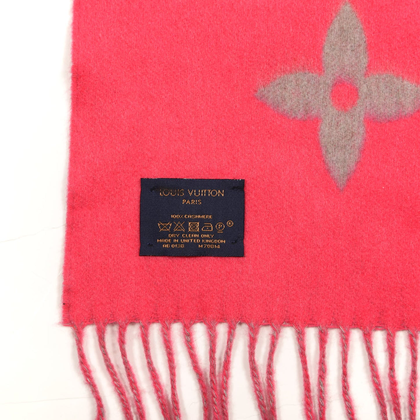 Cashmere Monogram Reykjavik Scarf White Pink