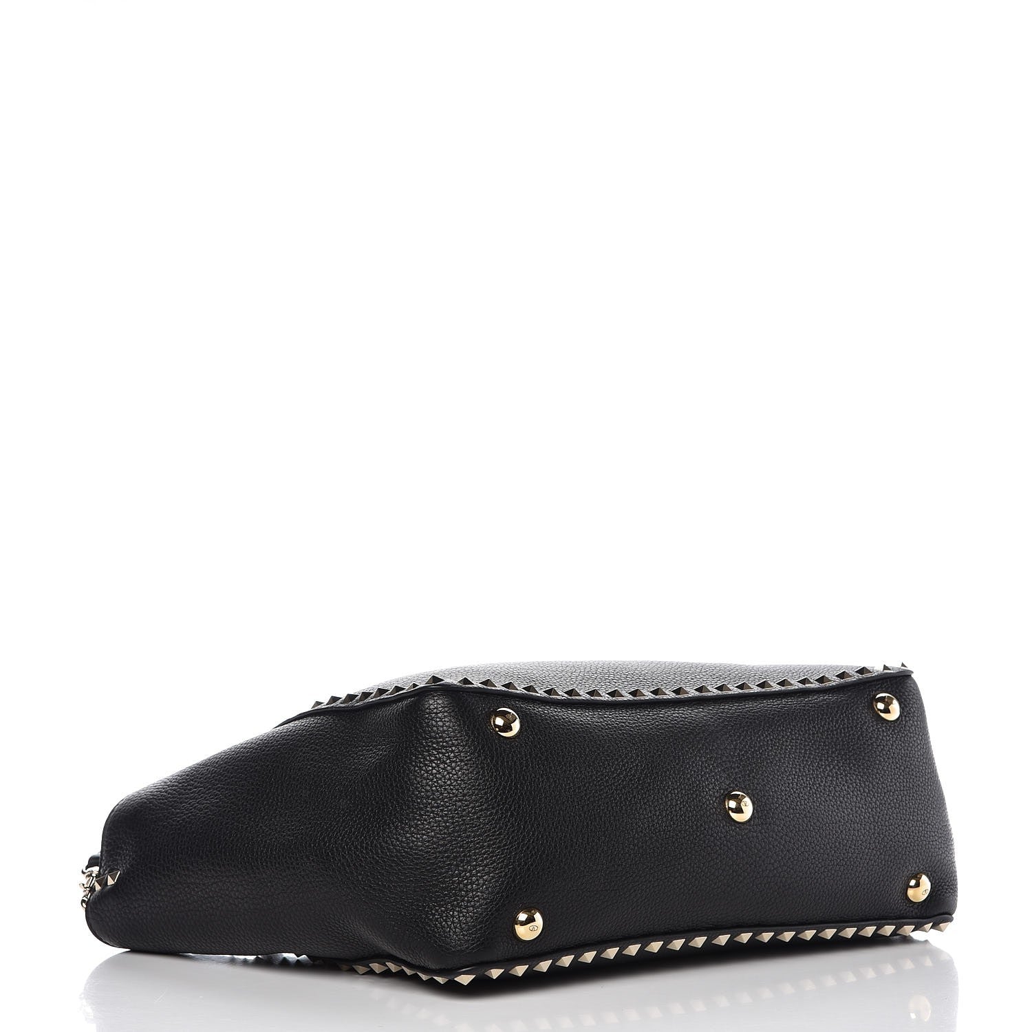Valentino Garavani Alce Printed Calfskin Medium Rockstud Tote Black 5 of 7