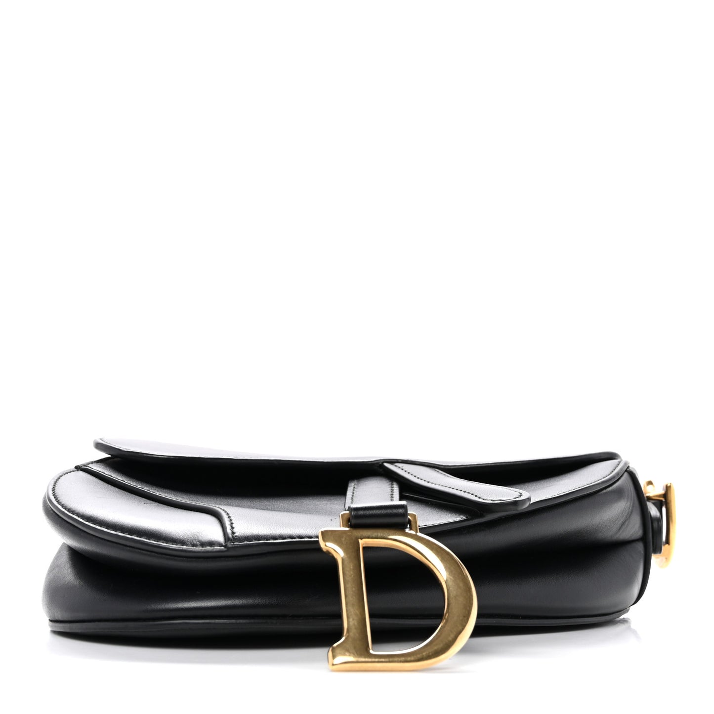 Calfskin Mini Saddle Bag Black