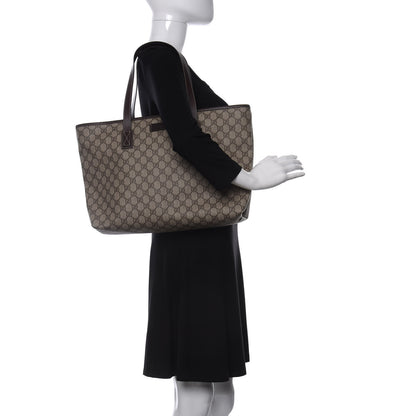Gucci GG Supreme Monogram Medium Zip Tote Dark Brown 2 of 9