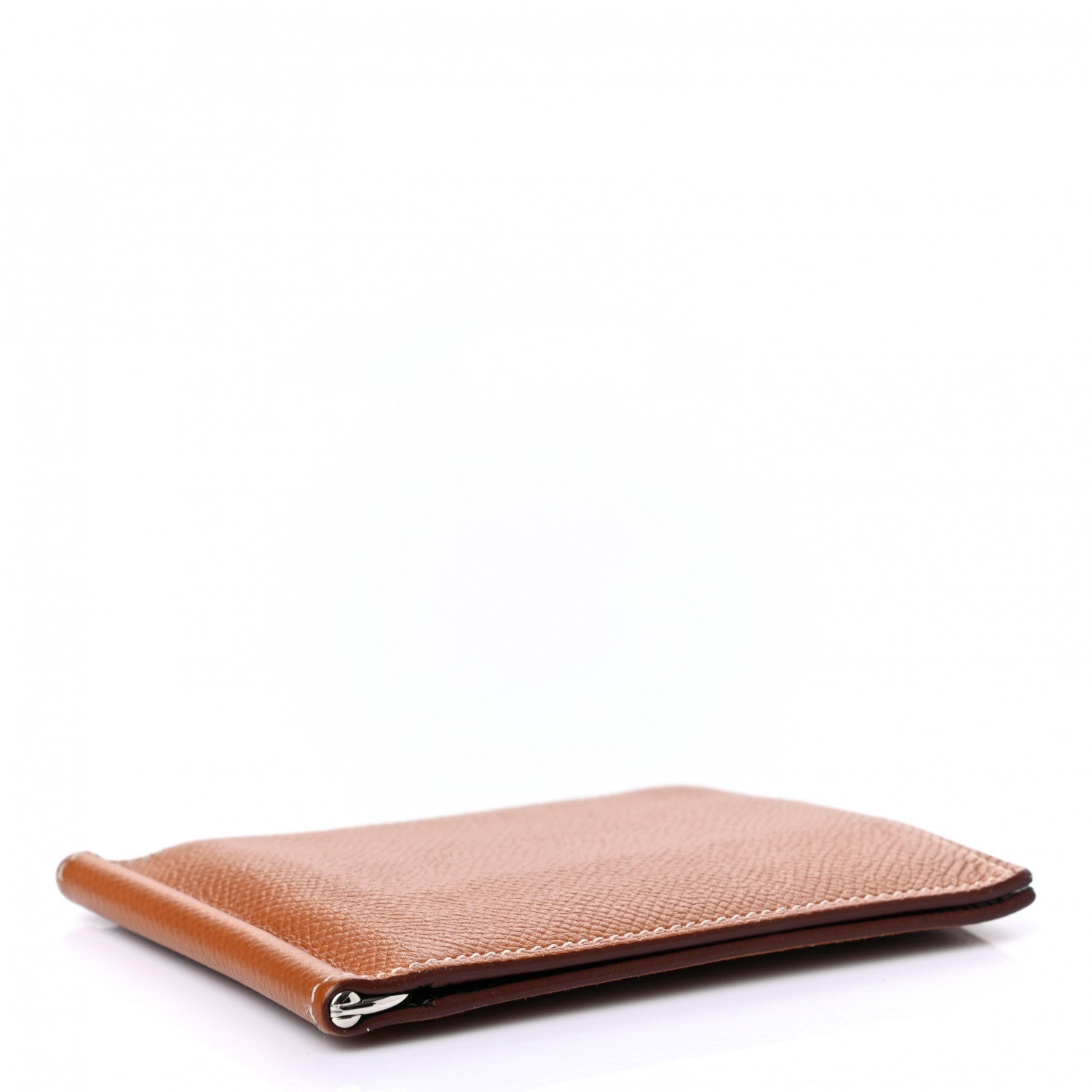 Hermes Epsom Poker Money Clip Wallet Gold Black Chocolate 876398