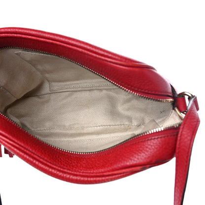 Gucci Pebbled Calfskin Small Soho Disco Bag Tabasco Red 5 of 20