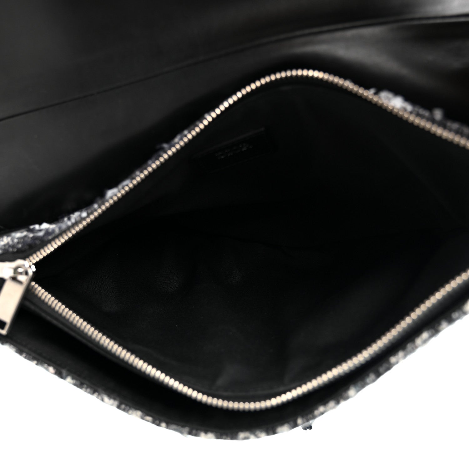 Christian Dior Tweed Saddle Bag Dark Blue 4 of 8