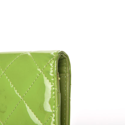 Chanel Patent Quilted Brilliant Yen Wallet Green 14 of 14