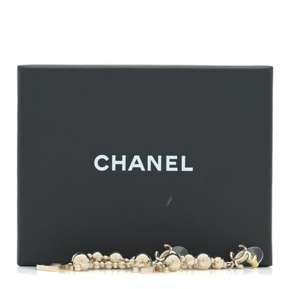 Chanel Metal CC Bead Drop Earrings Gold 5 of 5