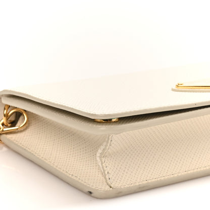 Prada Saffiano Cuir Triangle Logo Miniborse White 8 of 9