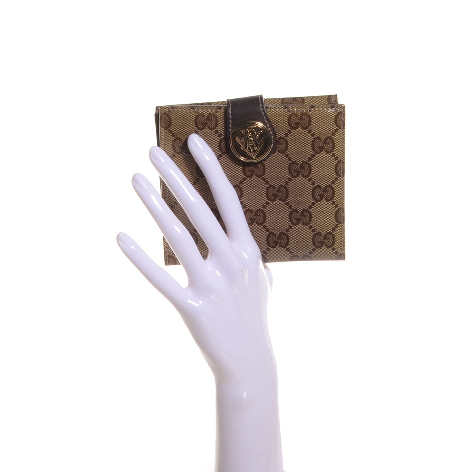 Gucci Crystal Monogram Hysteria French Wallet Dark Brown 2 of 8