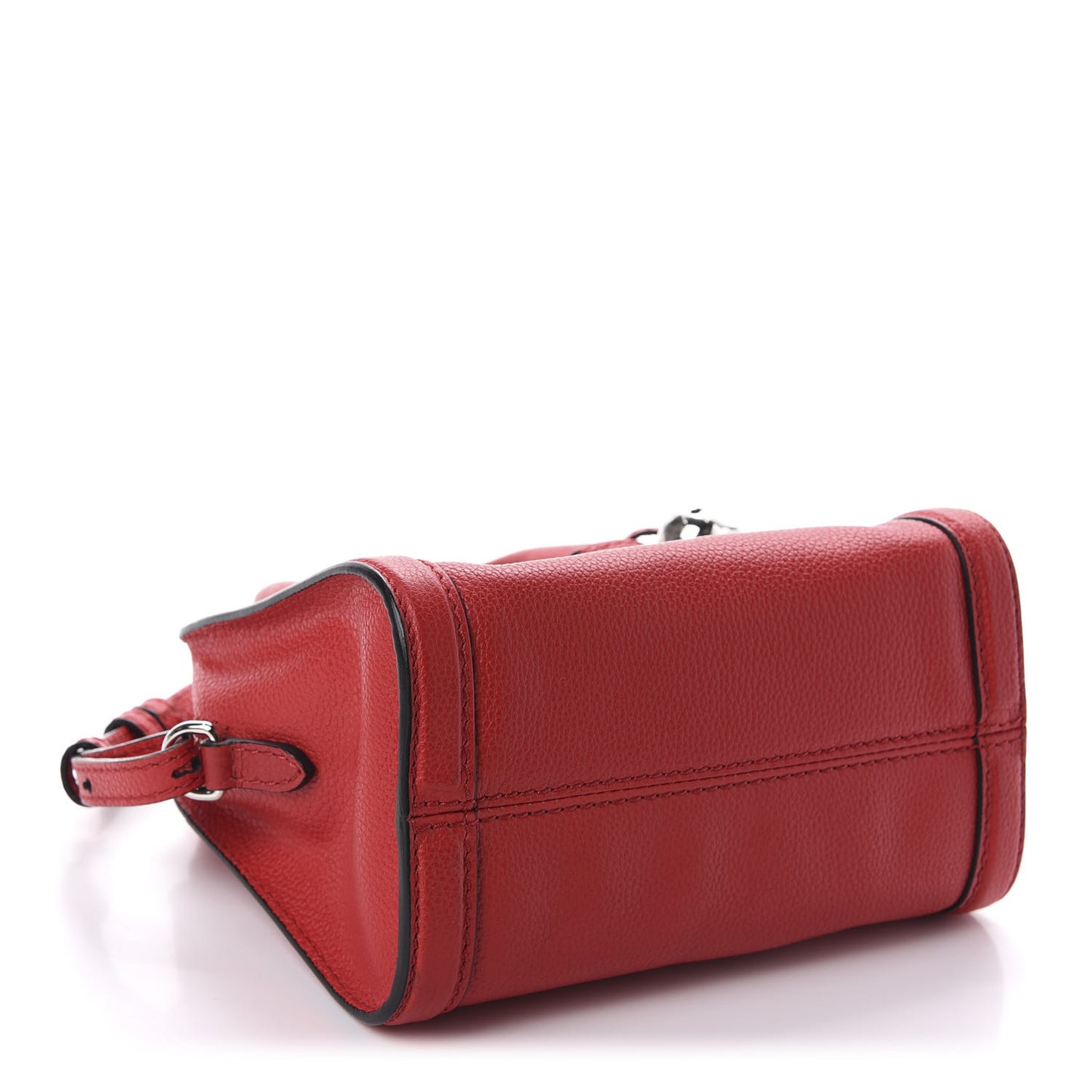 Calfskin Mini Skull Padlock Zip Around Tote Red