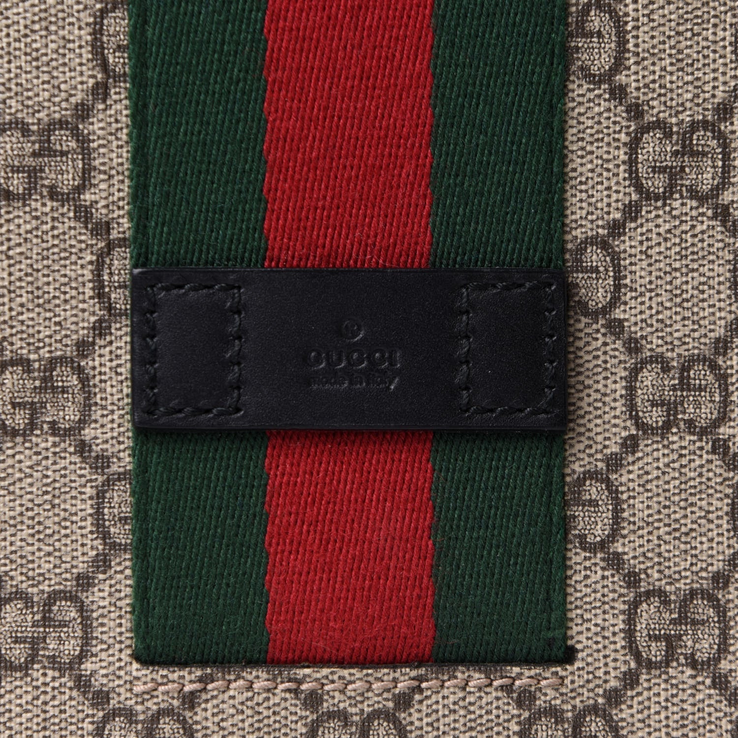 Gucci GG Supreme Monogram Web Flap Messenger Bag Black 9 of 11