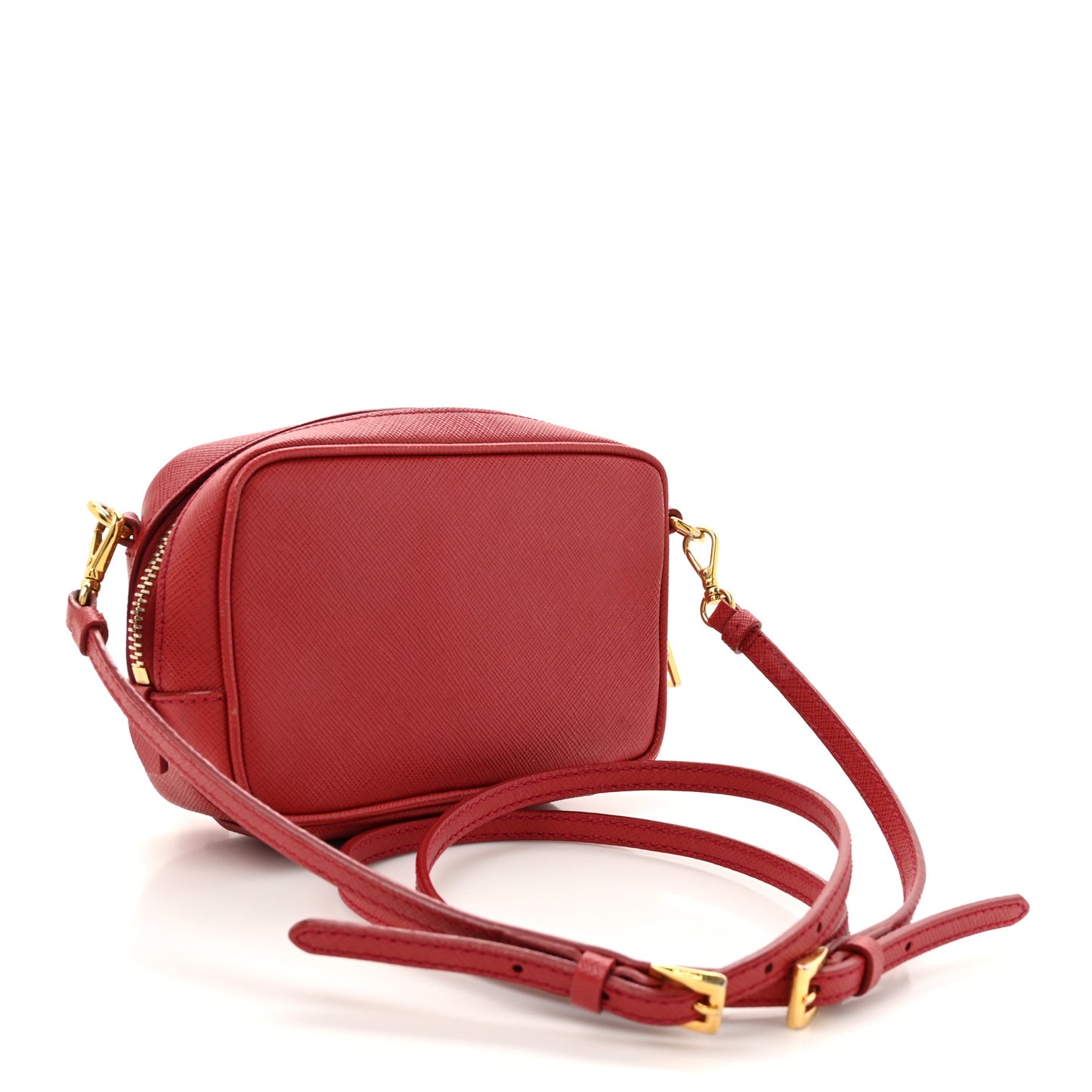Saffiano Mini Camera Crossbody Bag Fuoco