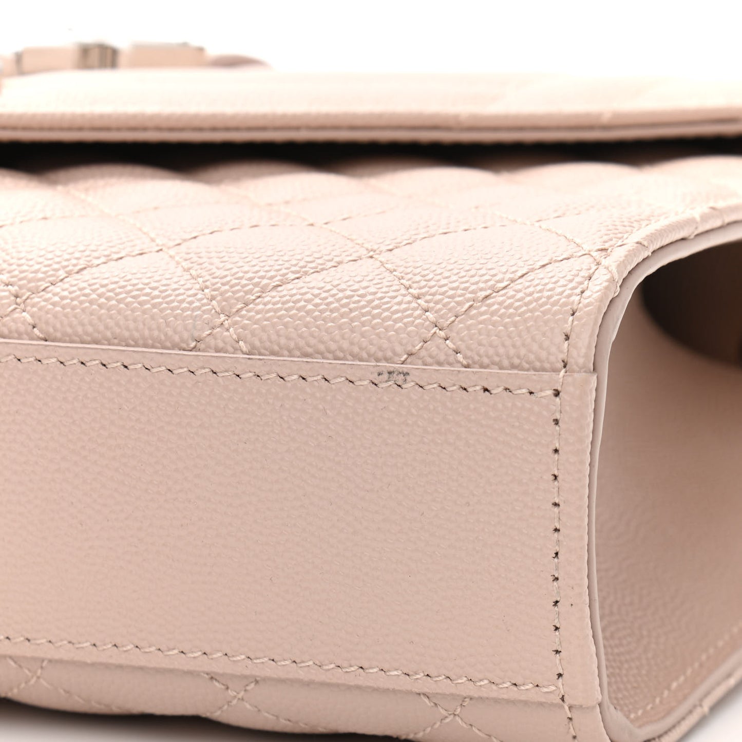 Grain De Poudre Textured Mixed Matelasse Medium Triquilt Monogram Satchel Marble Pink