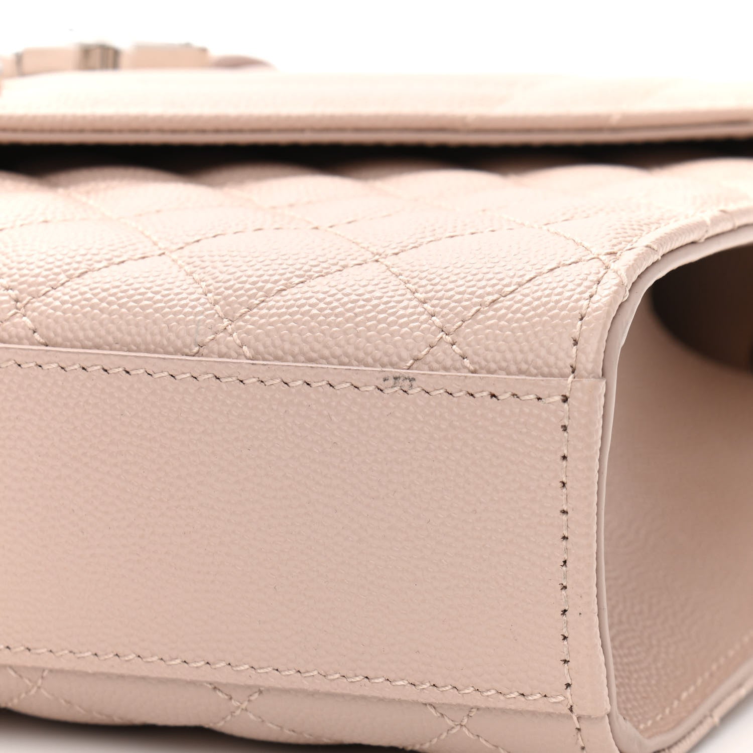 Saint Laurent Grain De Poudre Textured Mixed Matelasse Medium Triquilt Monogram Satchel Marble Pink 11 of 14