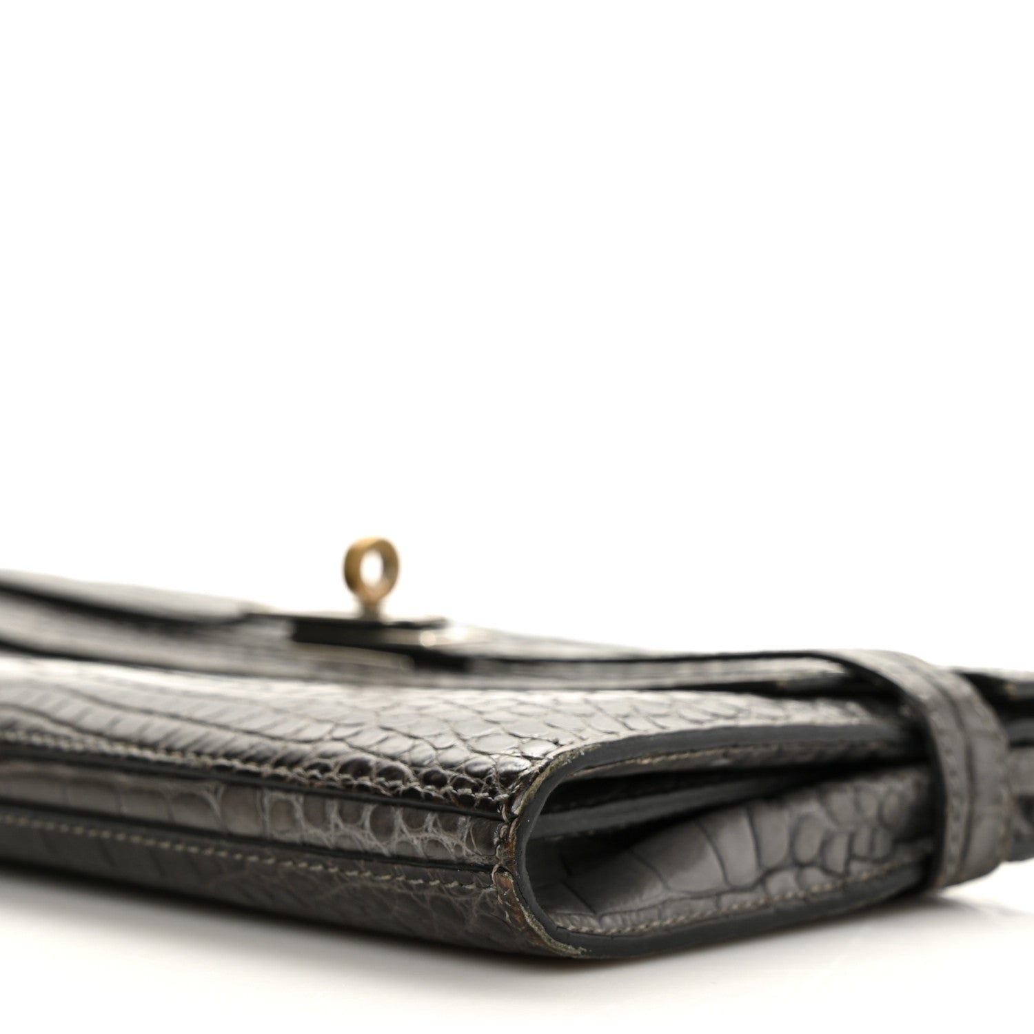 Hermes Matte Alligator Kelly Longue Wallet Graphite 13 of 16