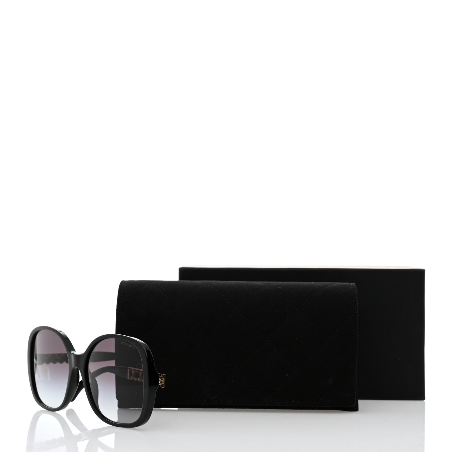 Acetate Chain Sunglasses 5470-Q-A Black