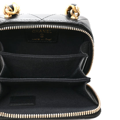 Chanel Lambskin Quilted Mini Lacquered Chain Clutch Black 5 of 11