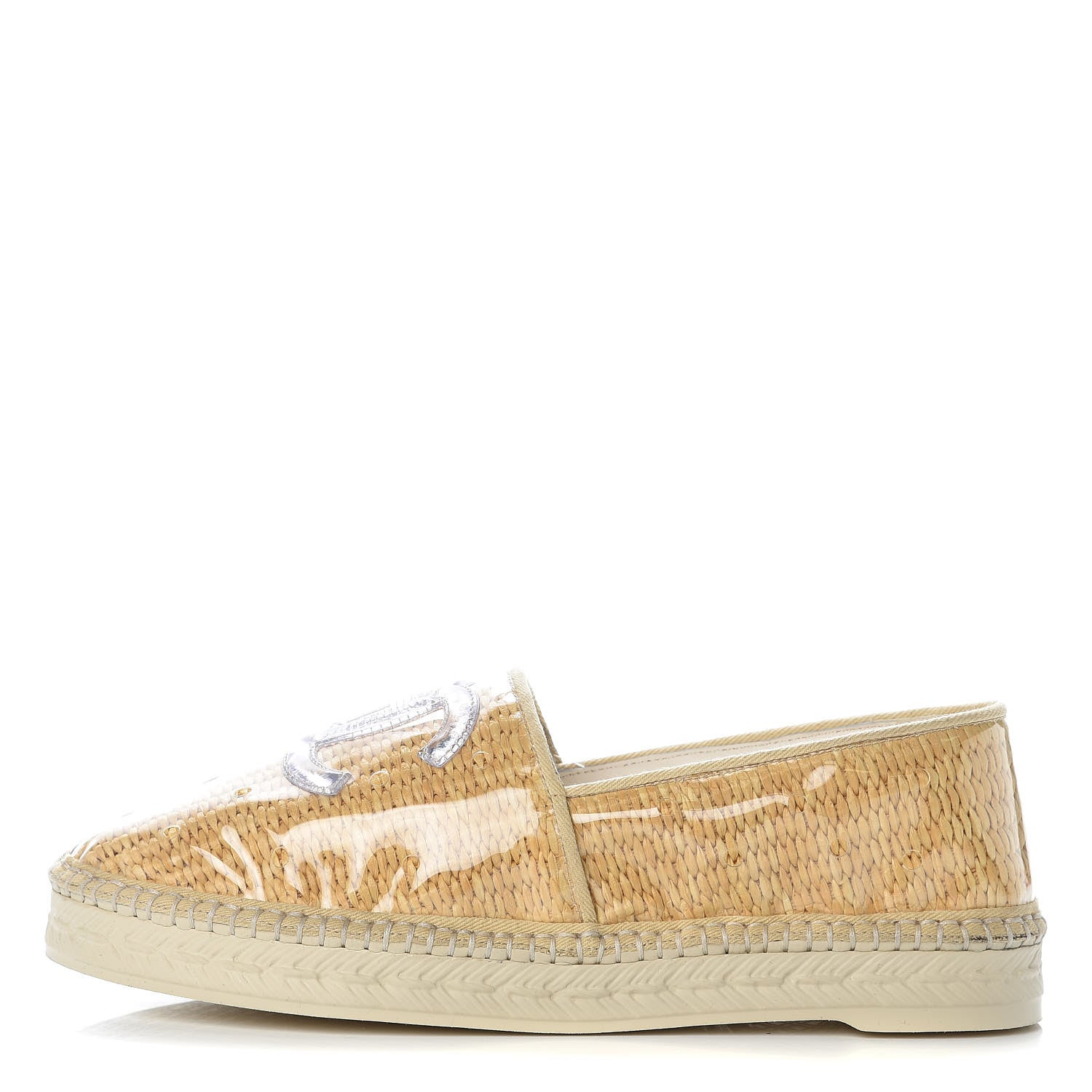 Chanel PVC Straw CC Espadrilles 38 Beige 1 of 11