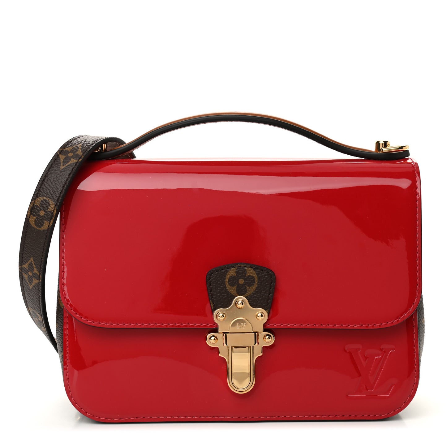 Patent Calfskin Monogram Cherrywood BB Scarlet