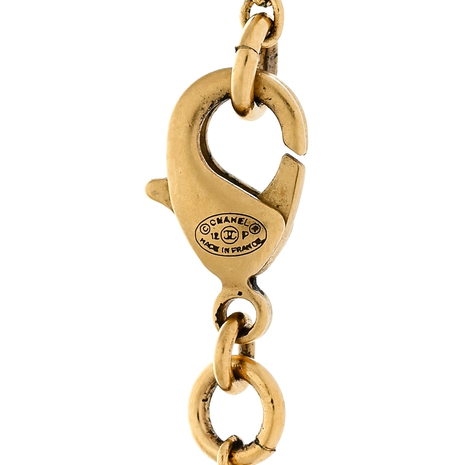 Chanel CC Necklace Matte Gold 5 of 5