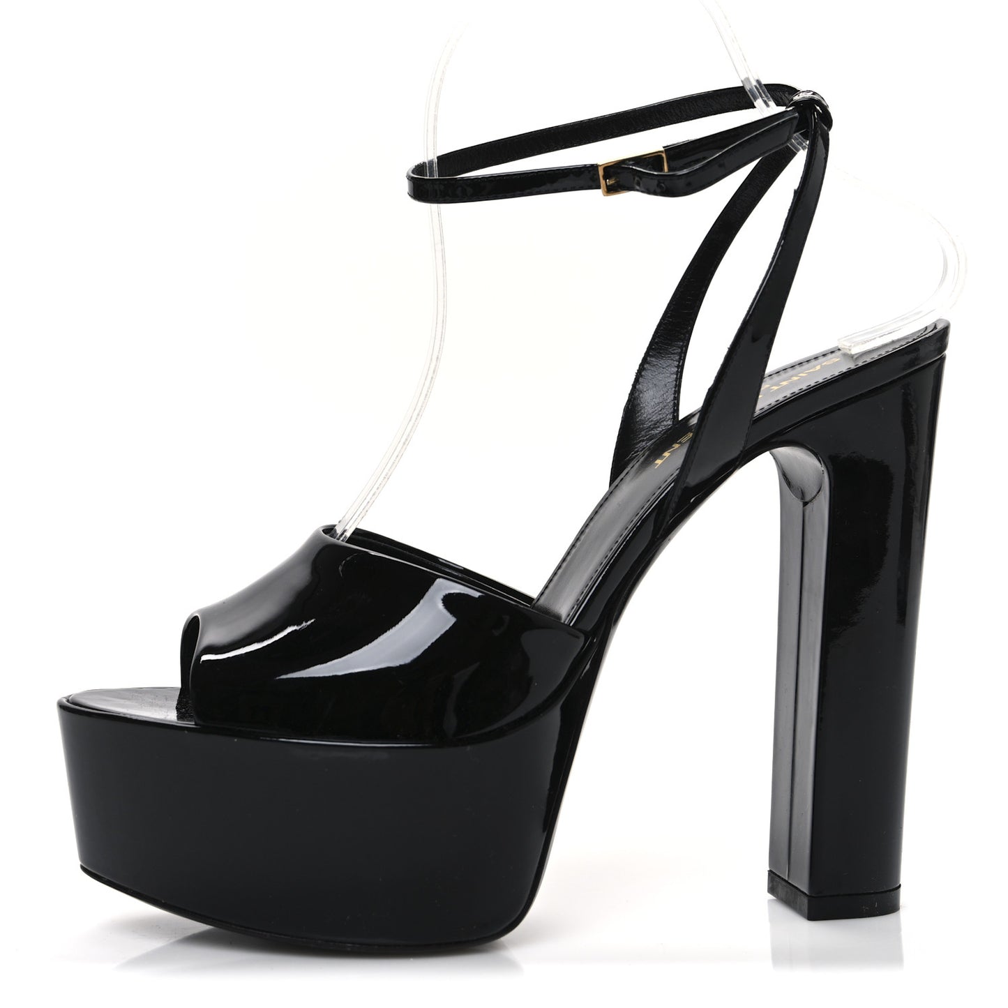 Patent Jodie 95 Platform Sandals 38.5 Black